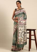 Cotton Green Casual Wear Printed Saree